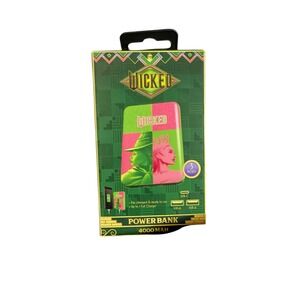 Wicked Movie Power Bank 4000 mAh Portable Charger Elphaba Glinda 3 Ports USB-C